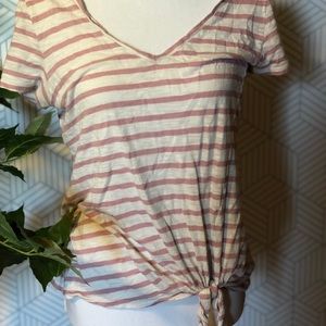 Express Front Knot V neck Tee Shirt